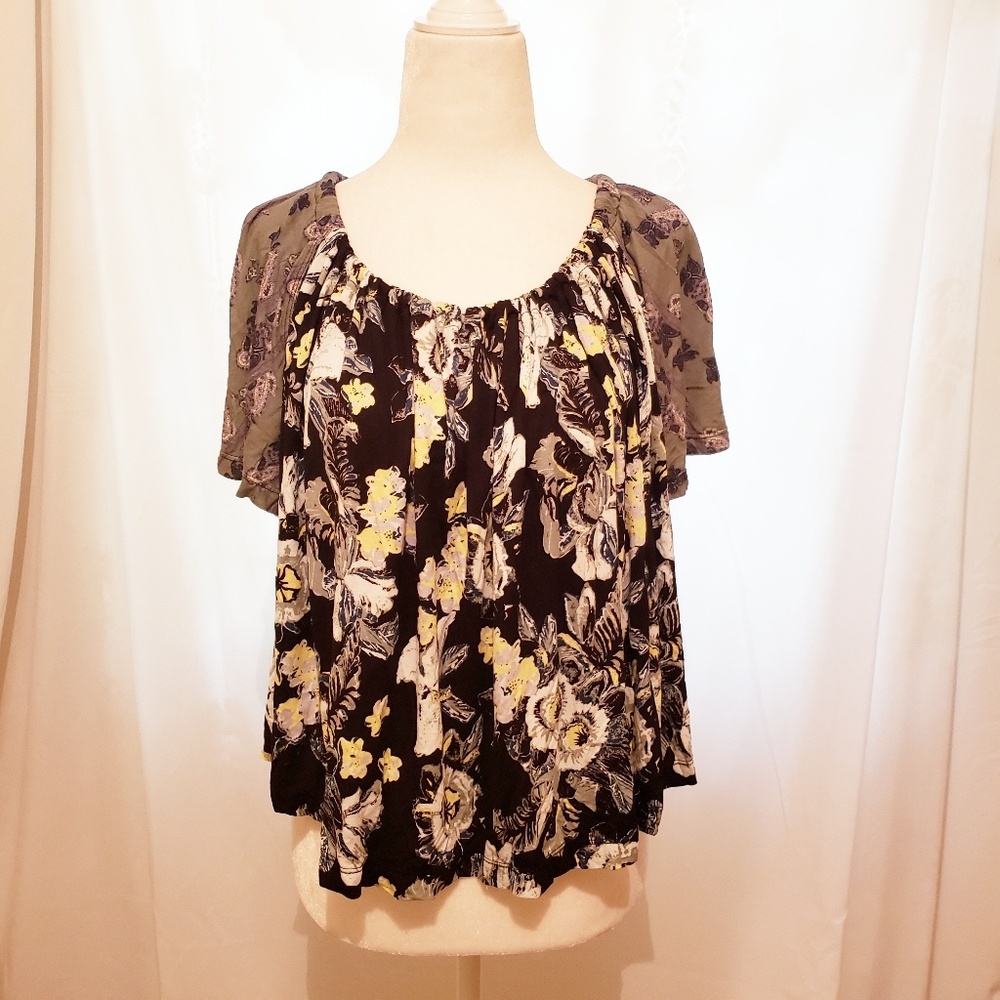 Free People Baja Short Sleeve Top Size S NWT